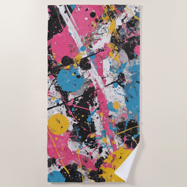 Serviette De Plage Art d'expression abstrait Color Splash (Devant)