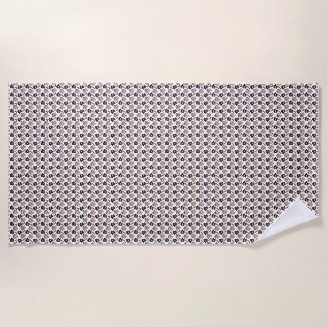 Serviette De Plage Art du chat | Motif de chat mignon Arrière - plan  (Devant)