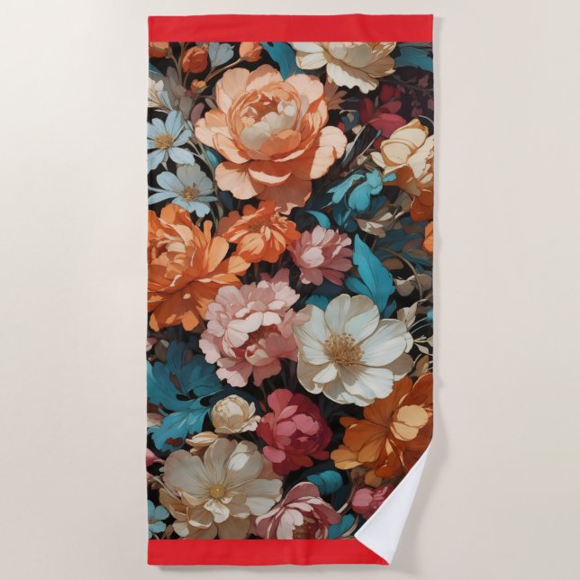 Serviette De Plage Art floral (Devant)