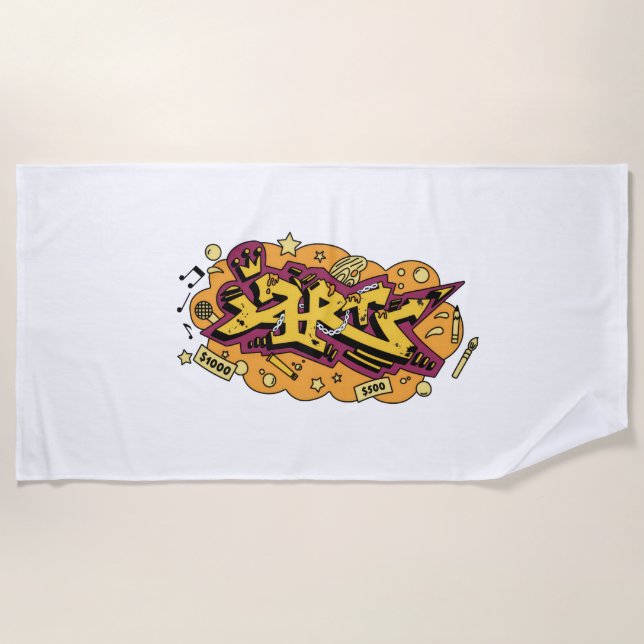 serviette de plage art graffiti (Devant)