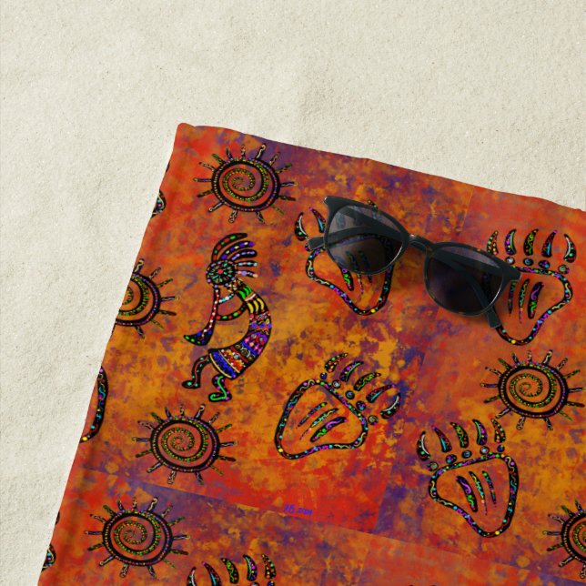 Serviette De Plage Art Kokopelli (En situation)