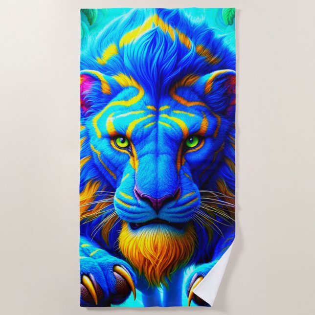 Serviette De Plage Art Lion (Devant)