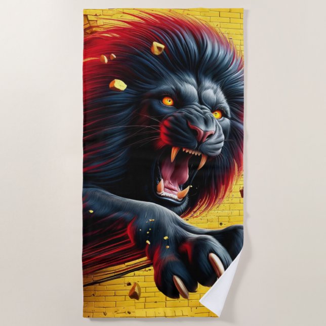 Serviette De Plage Art Lion (Devant)