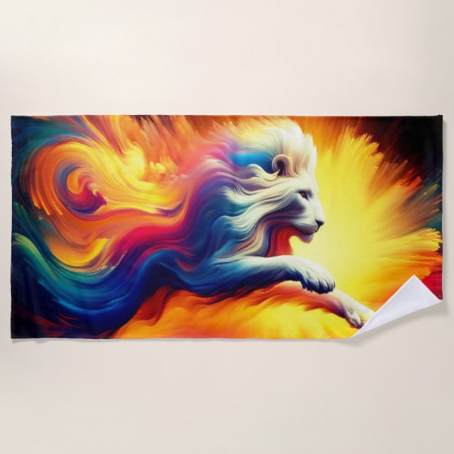 Serviette De Plage Art Lion (Devant)