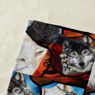 SERVIETTE DE PLAGE ART LOUP