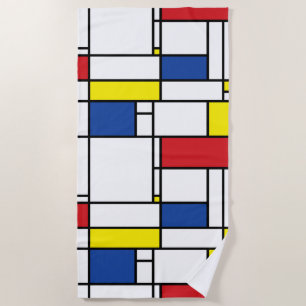 Serviette De Plage Art Moderne Géométrique Minimaliste De Stijl Mondr