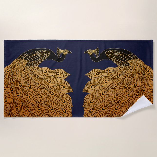 Serviette De Plage Art Nouveau Peacock Will Bradley (Devant)