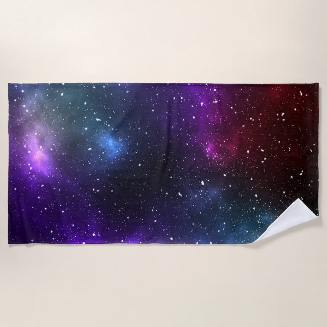 Serviette De Plage Art numérique de constellations de galaxie Abstrai (Devant)