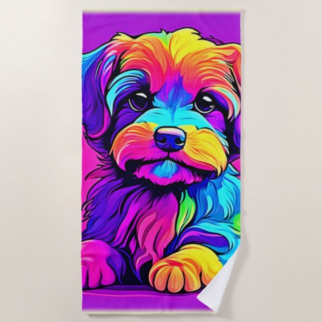 Serviette De Plage Artefacts Rainbow Puppy (Devant)