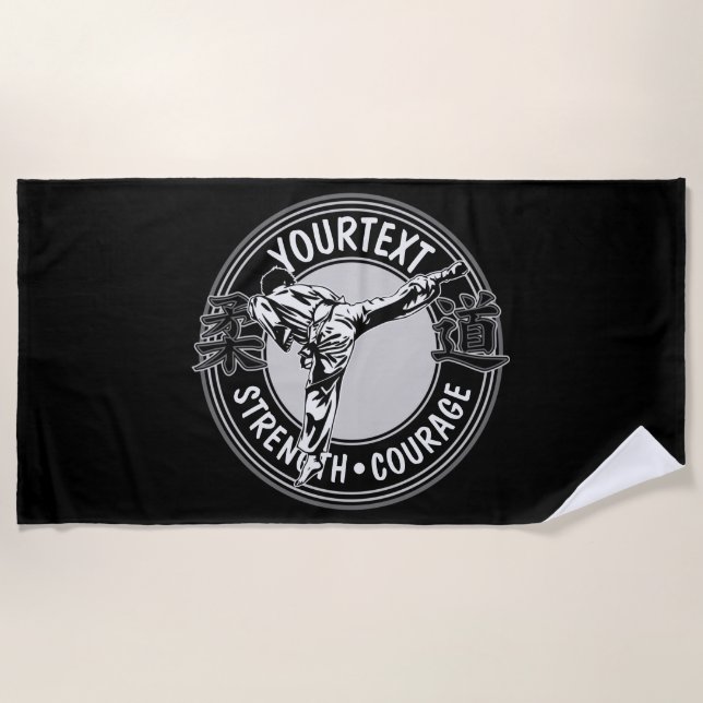 Serviette De Plage Arts martiaux personnalisés JUDO Japon Sport de co (Devant)