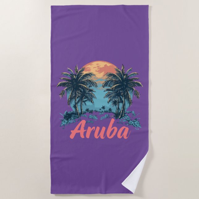 Serviette De Plage Aruba Island Design (Version 2) - Beach Towel (Devant)