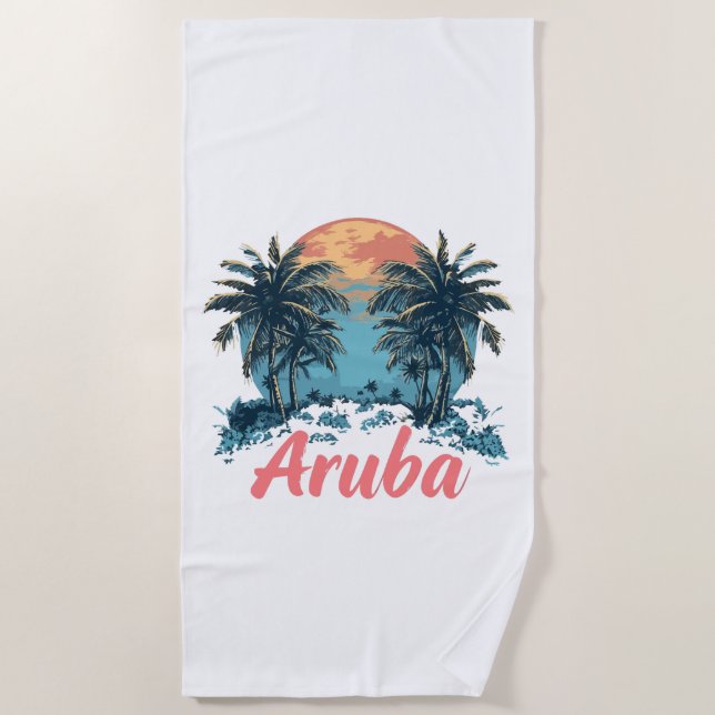Serviette De Plage Aruba Island Design (Version 2) - Beach Towel (Devant)