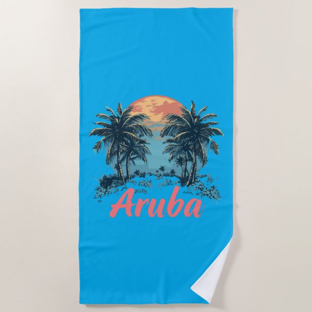 Serviette De Plage Aruba Island Design (Version 2) - Beach Towel (Devant)