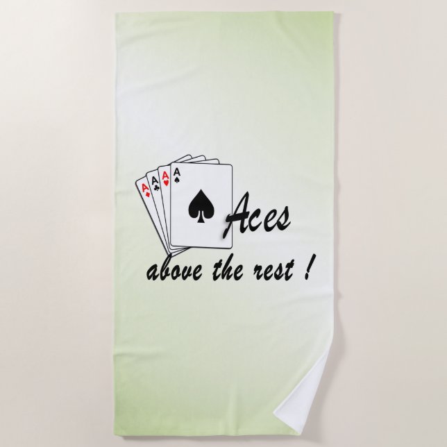 Serviette De Plage As au-dessus du reste vert (Devant)