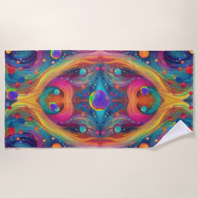 Serviette De Plage Astrologie planète espace galaxie univers  (Devant)