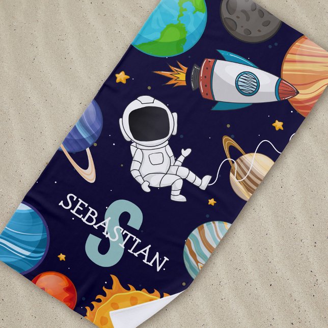 Serviette De Plage Astronaut spatial pour enfants personnalisés été (Créateur téléchargé)