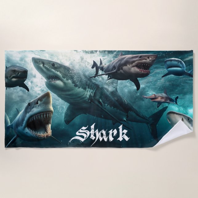 Serviette De Plage Attaques de requins côtiers (Devant)