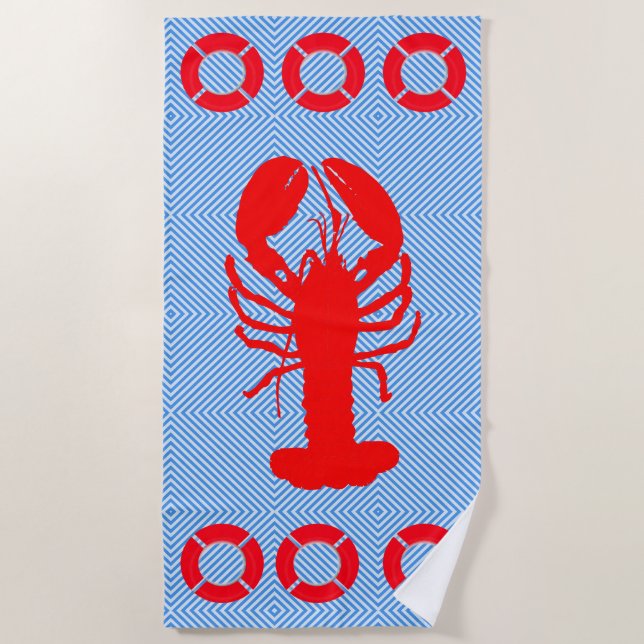 Serviette de plage au homard (Devant)