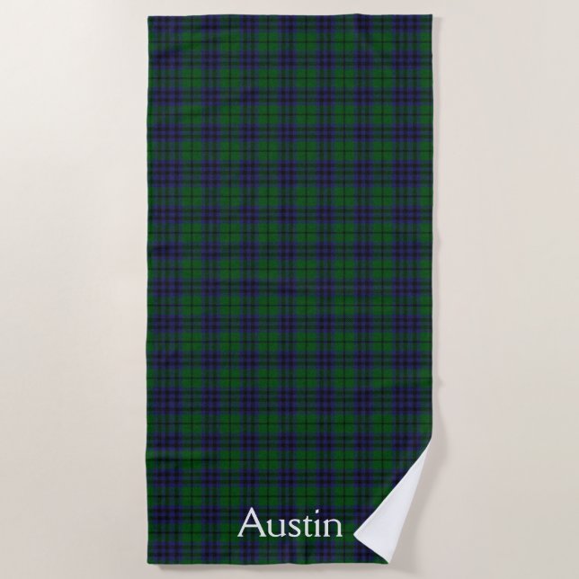 Serviette De Plage Austin Tartan Plaid Beach Towne (Devant)