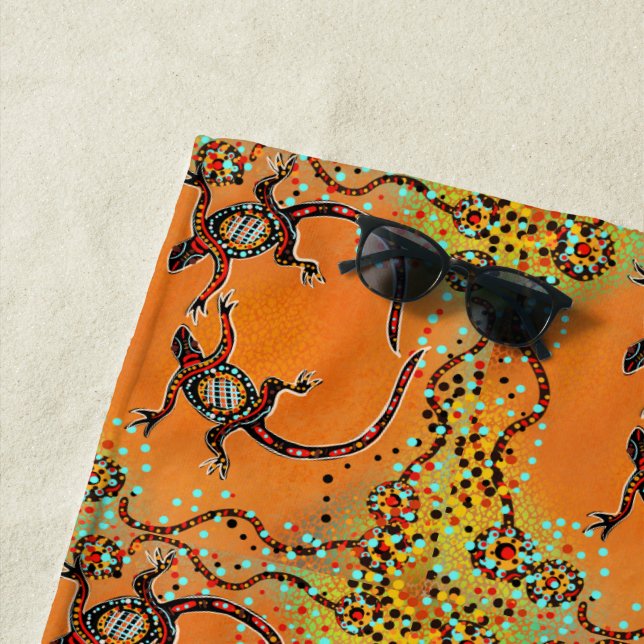 SERVIETTE DE PLAGE AUSTRALIE ART                   (En situation)