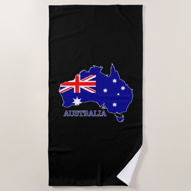 Serviette De Plage Australie Carte du drapeau Voyage (Devant)