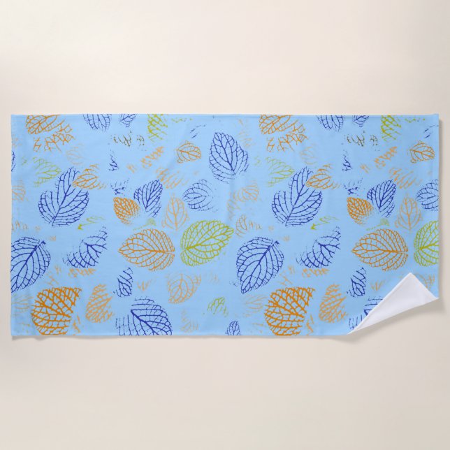 Serviette De Plage Automne, Motif Feuille 3 (Devant)