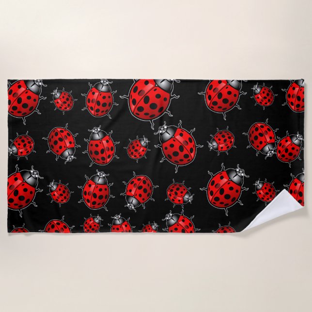 Serviette de plage aux coccinelles (Devant)