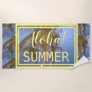 Serviette de plage aux palmiers d'été Aloha