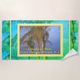 Serviette de plage aux palmiers N.J.