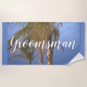 Serviette de plage aux palmiers pour garçon d'honn