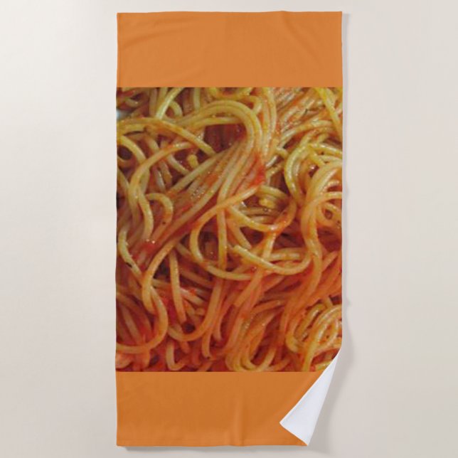 Serviette De Plage Aux spaghetti d'amour (Devant)