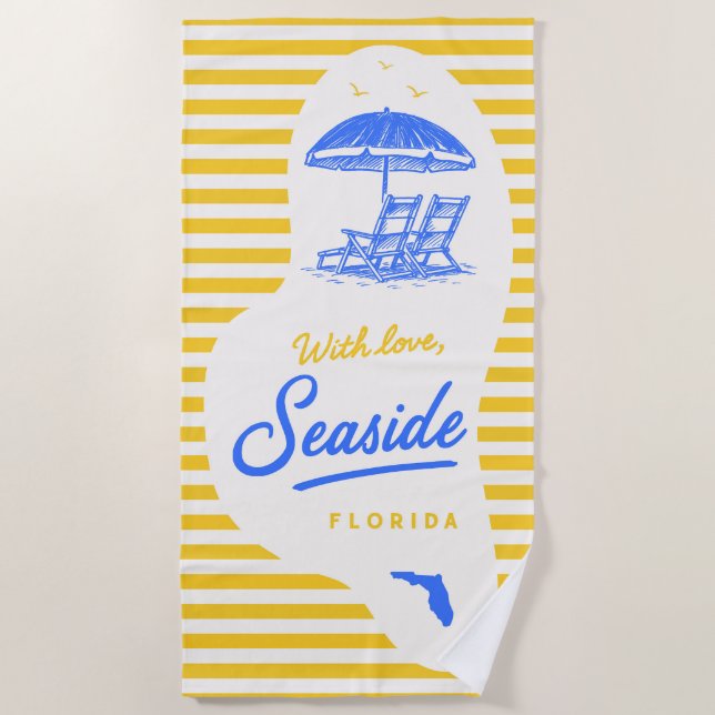 Serviette de plage Avec Amour (Devant)