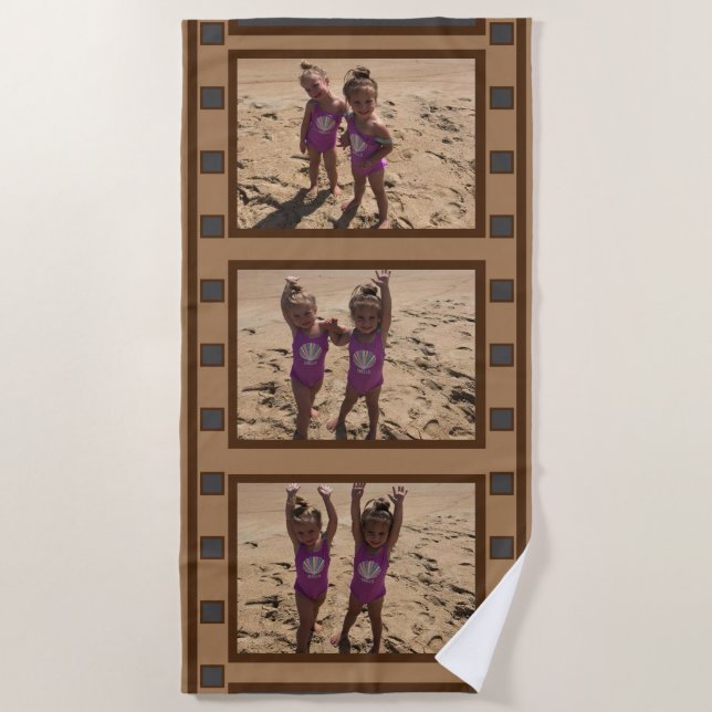 Serviette de plage avec bande de film rétro pouvan (Devant)