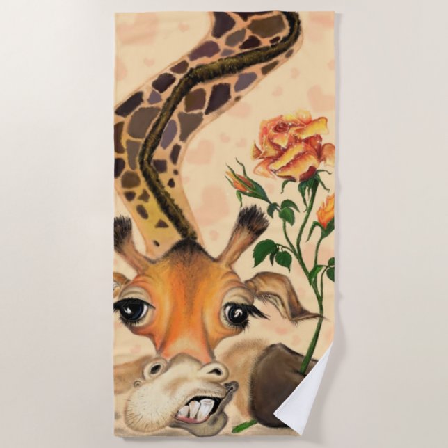 Serviette de plage avec girafe (Devant)