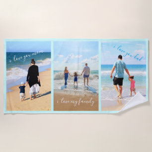 Serviette de plage avec un collage de photos de fa