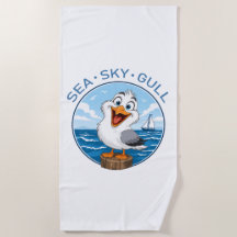 Serviette de plage avec un goéland