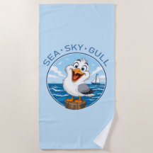 Serviette de plage avec un goéland