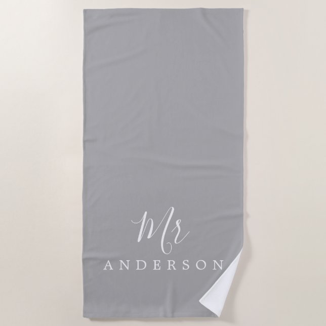 Serviette De Plage Avenir chic M. Gray Monogram (Devant)