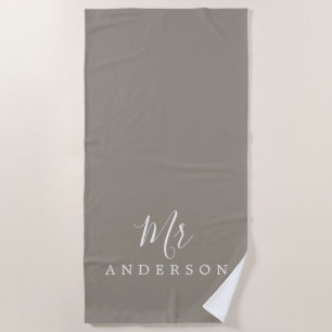 Serviette De Plage Avenir chic M. Gray Monogram