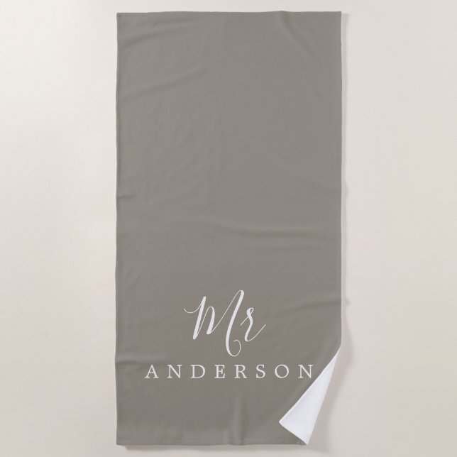 Serviette De Plage Avenir chic M. Gray Monogram (Devant)