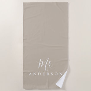 Serviette De Plage Avenir chic M. Gray Monogram