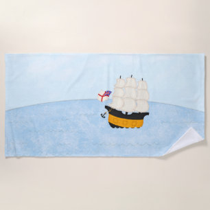 Serviette De Plage Aventures en mer Vacances nautiques