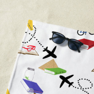 Serviette De Plage Avion Bicyclettes Voyage Aventure
