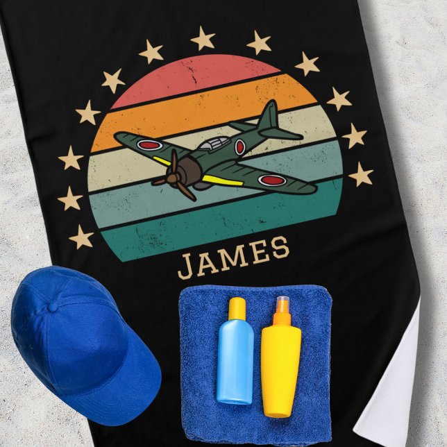 Serviette De Plage Avion de chasse militaire de la Seconde Guerre mon (Créateur téléchargé)