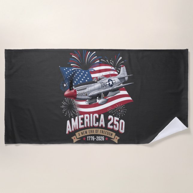Serviette De Plage Avion du 250e anniversaire de l'Amérique (Devant)