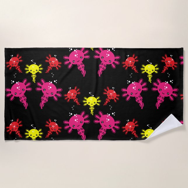 Serviette De Plage Axaotl Salamander Cadeau Enfants (Devant)