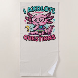 Serviette De Plage Axolotl nerd mignon Je Axolotl Questions Points d'