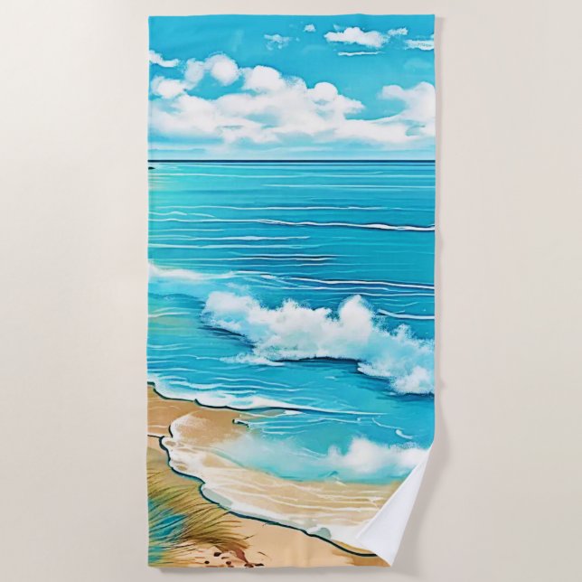 Serviette De Plage Azure Beach Calme Design (Devant)