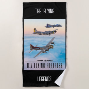 Serviette De Plage B-17 SQUADRON BOMBRE FORTERESSE volant