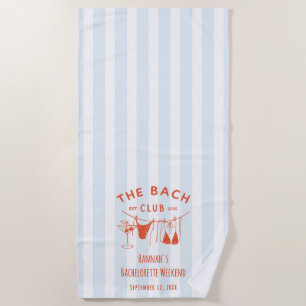 Serviette De Plage Bachelorette à cocktail orange tiré à la main